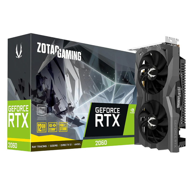 Zotac GeForce RTX 2060 Twin Fan 12GB GDDR6 Graphics Card - كرت الشاشة